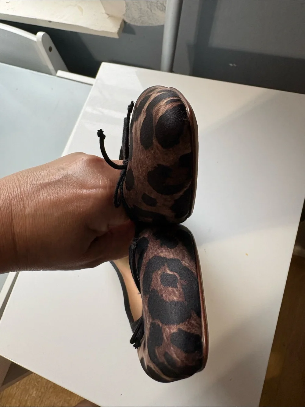 J. Crew Leopard-Print Pointed Ballet Flats in Brown and Black